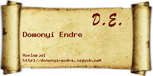 Domonyi Endre névjegykártya